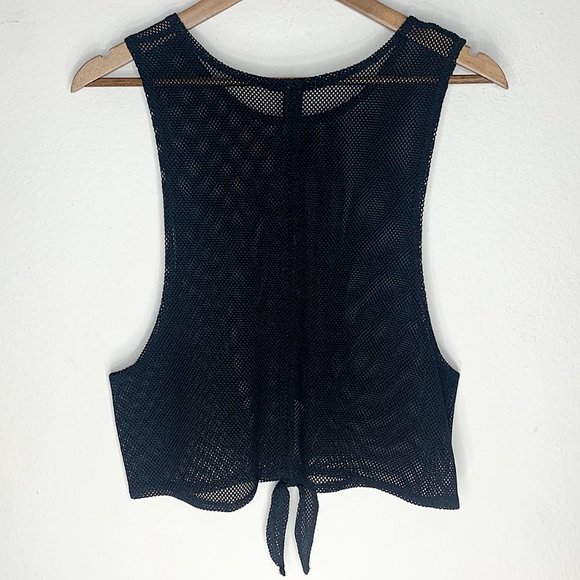 Free People Movement Mesh Dharma Tie Tank in Black - Picture 6 of 8